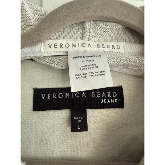 Veronica Beard Cara Camo Terry Hooded Dickey Jacket Cropped size Large - Picture 4 of 7